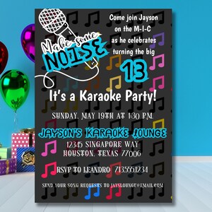 Karaoke Birthday Party Invitation Editable - Karaoke Invite - Karaoke Party Template - Karaoke Birthday Celebration Instant Download