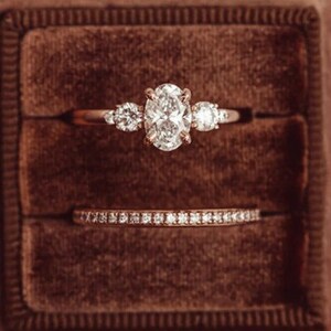 1.2ct Oval Moissanite Engagement Ring: 14K Rose Gold Wedding Anniversary