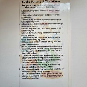 Lucky Lotterie laminierte Bestätigungskarte