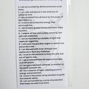 Carta di affermazione plastificata di protezione