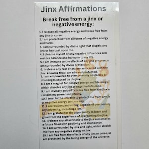 Tarjeta de afirmación laminada Jinx