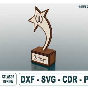 Pliki do cięcia laserowego trofeów nagród, pliki Svg nagród z drewna, pliki wektorowe do cięcia laserowego drewna