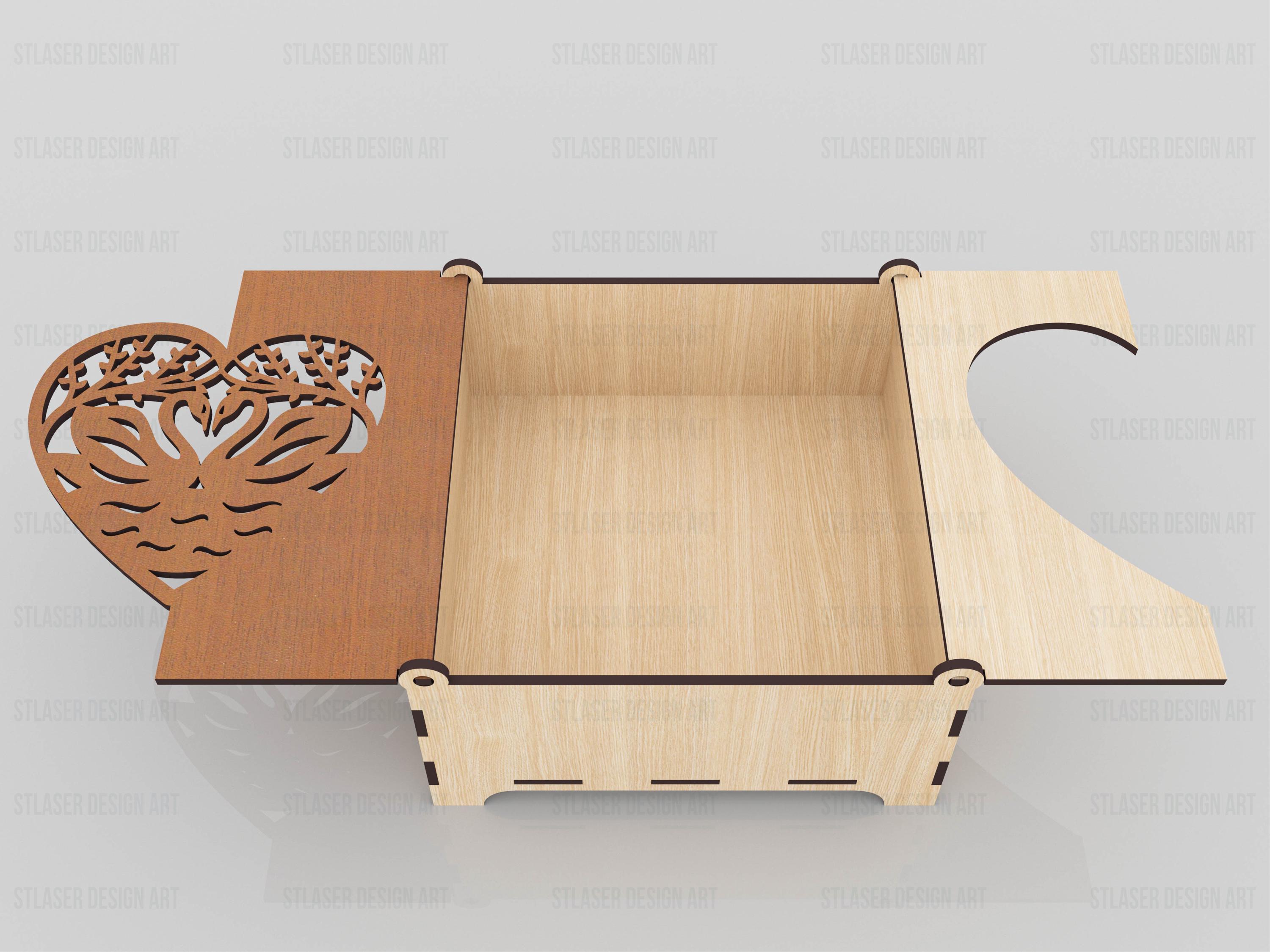 Laser Cut Decorative Box With Lid Svg Files, Vector Files for Wood ...