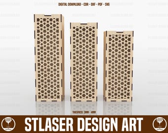 Box With Lid Laser Cut Svg Files, Decorative Wooden Gift Box Laser Cut, Vector Files For Wood Laser Cutting