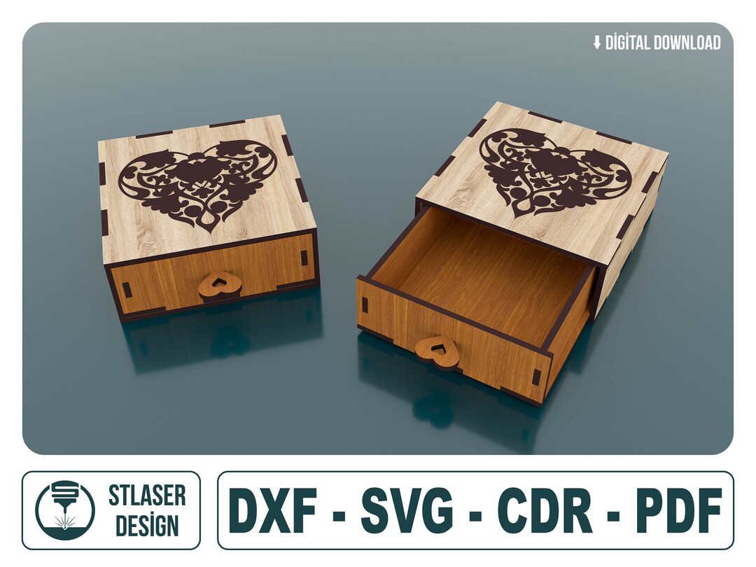 Laser Cut Wood Drawer Jewelry Box Wooden Gift Box Laser Cut Etsy