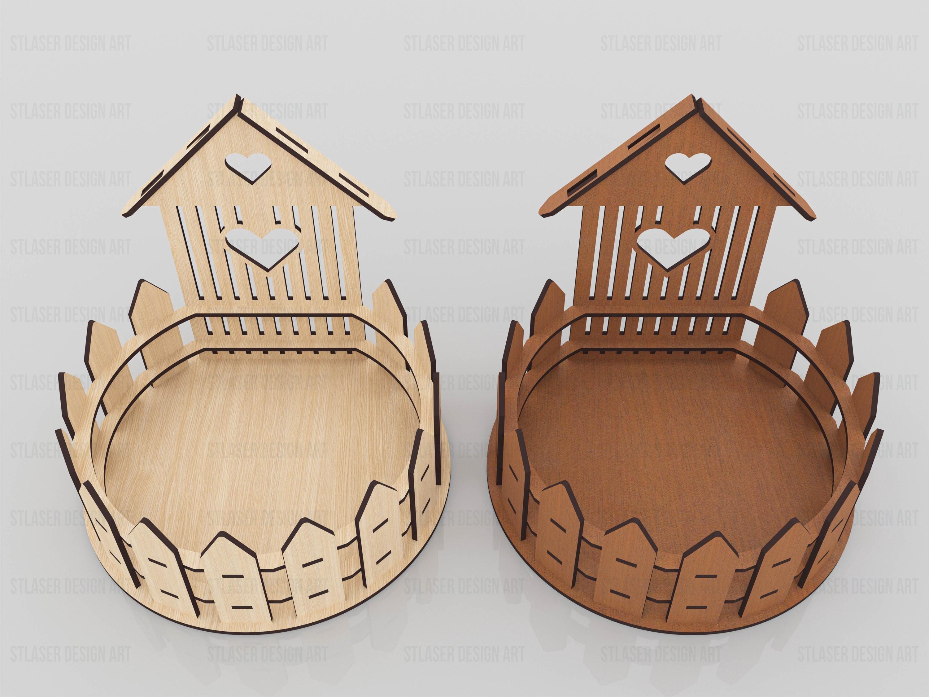 Laser Cut Decorative Basket Box Svg Files, Vector Files for Wood Laser ...