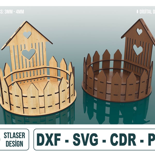 Laser Cut Decorative Basket Box Svg Files, Vector Files For Wood Laser Cutting