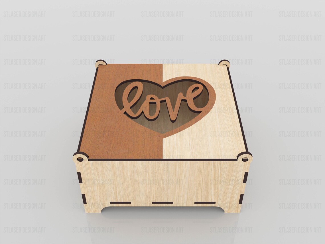 Laser Cut Decorative Box With Lid Svg Files, Vector Files for Wood ...