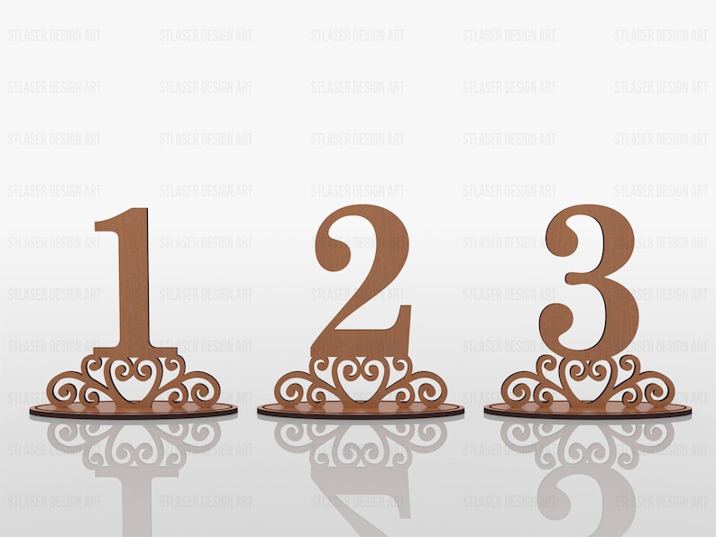 Table Numbers Laser Cut Svg Files (1-10), Wedding Table Numbers Files ...