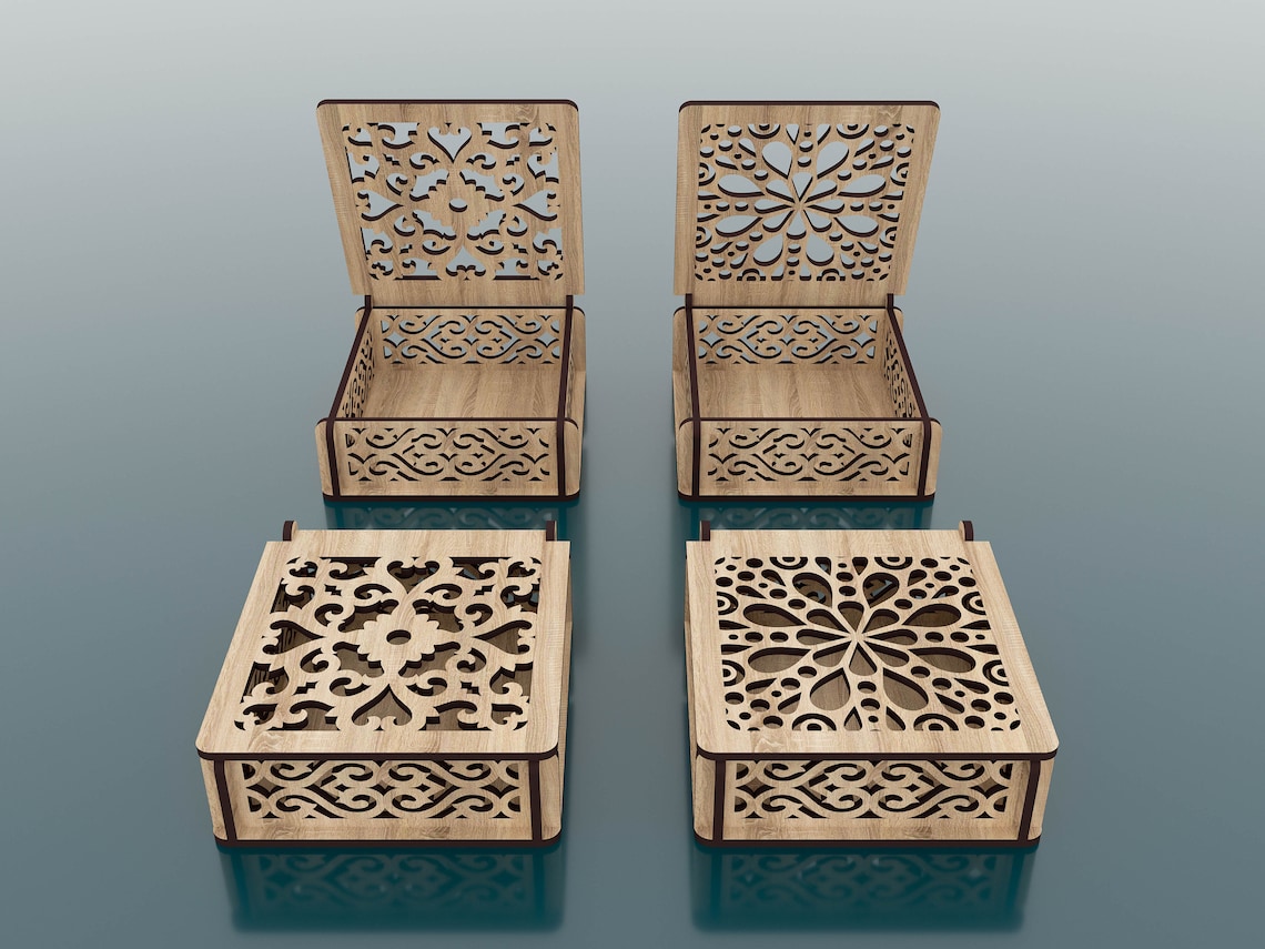 Laser Cut Wooden Box With Lid Decorative Wooden Gift Box - Etsy