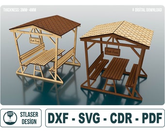 Camellia Picnic Table Laser Cut Svg Files, Vector Files For Wood Laser Cutting