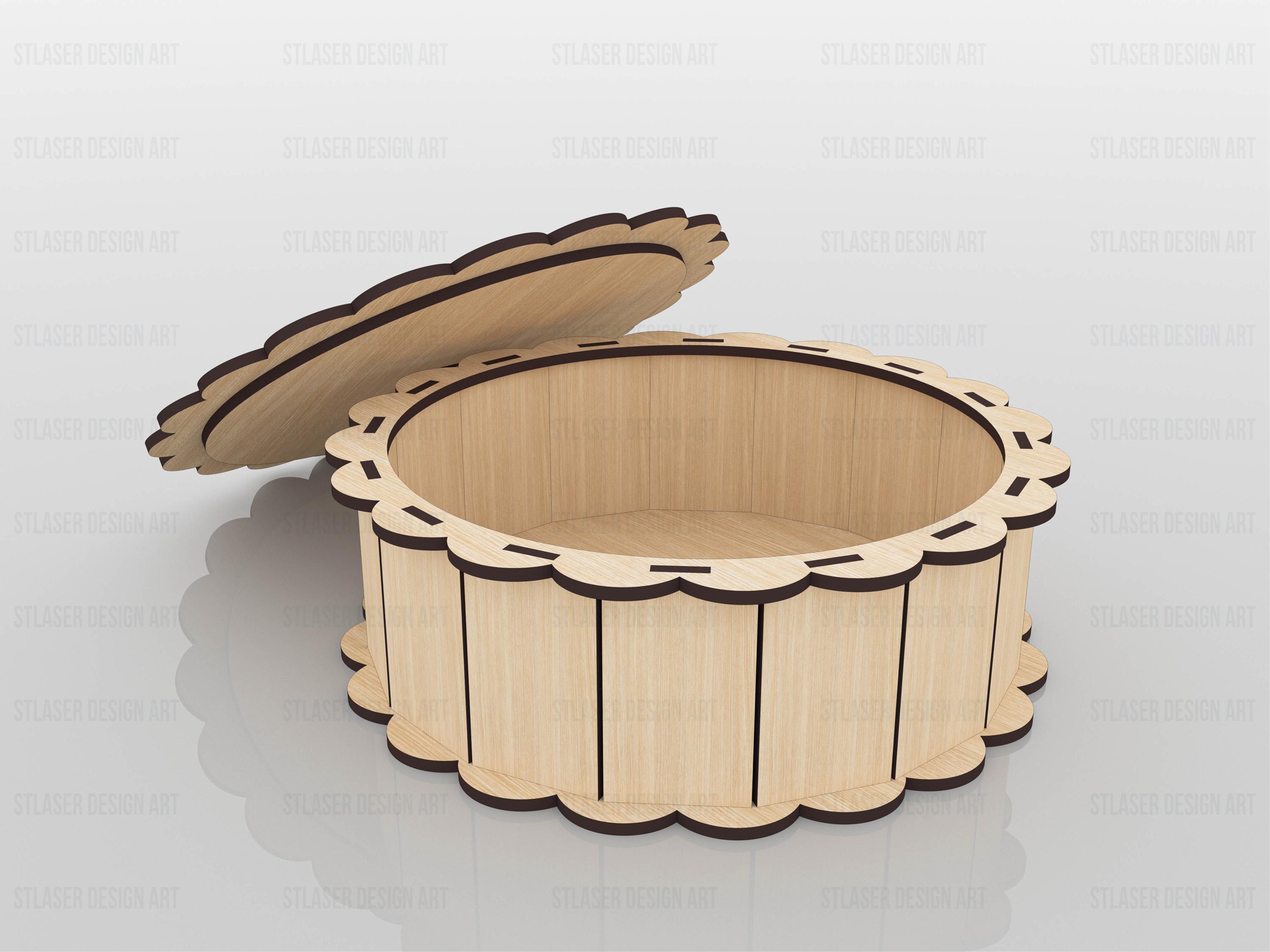 Decorative Round Gift Box Laser Cut Svg Files, Vector Files for Wood ...