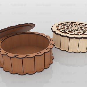 Decorative Round Gift Box Laser Cut Svg Files, Vector Files for Wood ...