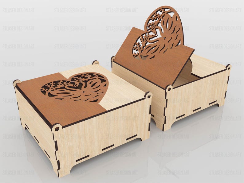 Laser Cut Decorative Box With Lid Svg Files, Vector Files for Wood ...