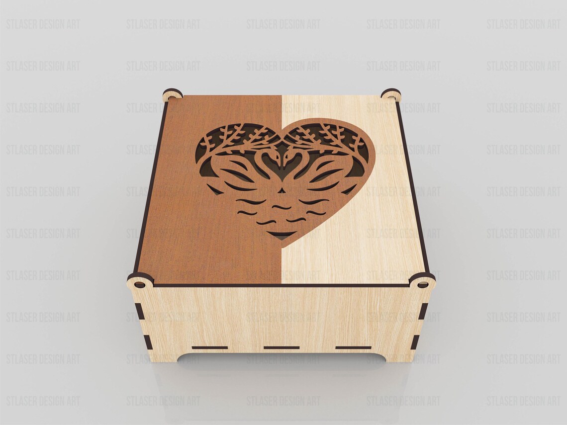 Laser Cut Decorative Box With Lid Svg Files, Vector Files for Wood ...