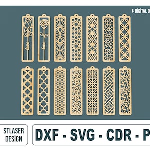 Lasergesneden 14 bladwijzers Svg-bestanden, vectorbestanden voor hout lasersnijden