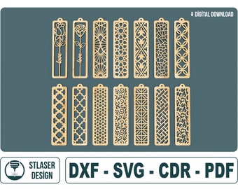 Laserowo wycinane 14 zakładek plików SVG, plików wektorowych do cięcia laserowego drewna