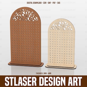2 Different Size Earring Stand Svg Files, Earring Holder Files, Vector Files For Wood Laser Cutting