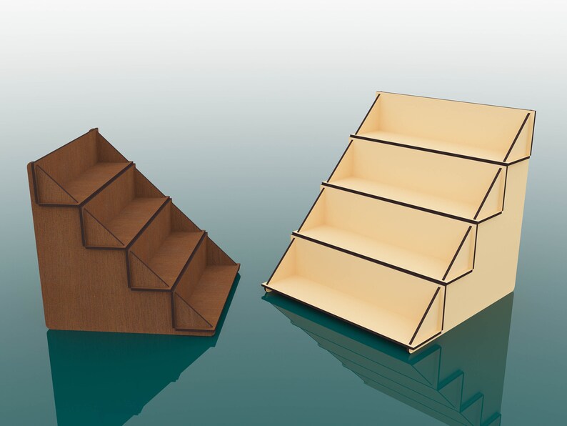 Display Stand Laser Cut Svg Files 4 Shelf Display Stand Etsy Australia