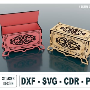 Laser-Schnitt-Schmuck-Geschenkbox-Svg-Dateien, Holzgeschenkbox Laser Cut, Vektordateien für Holz Laserschneiden