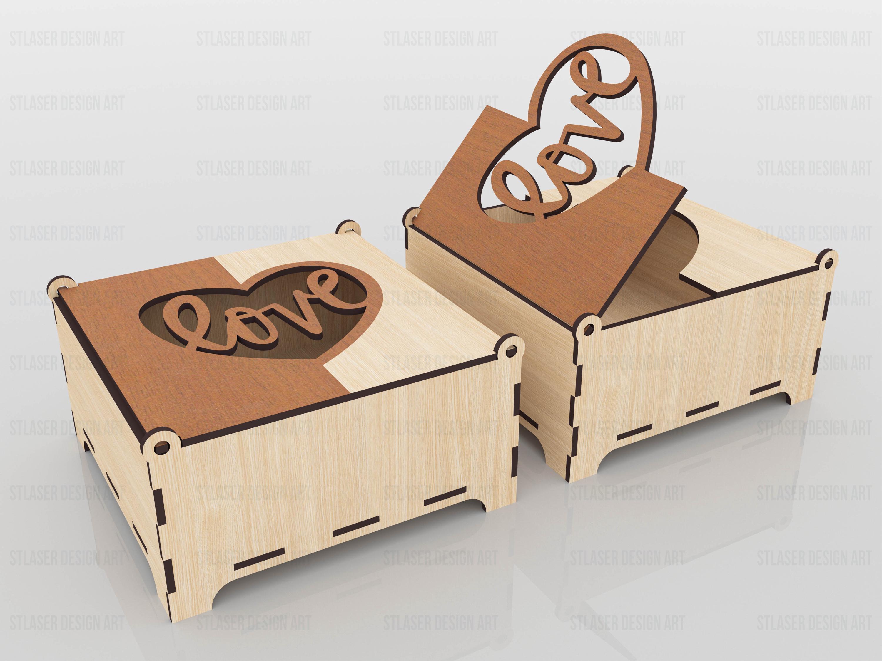 Laser Cut Decorative Box With Lid Svg Files, Vector Files for Wood ...