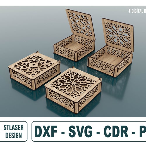 Laser Cut Wooden Box With Lid Decorative Wooden Gift Box Etsy