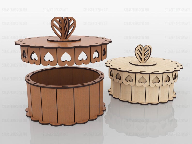 Decorative Round Gift Box Laser Cut Svg Files, Vector Files for Wood ...