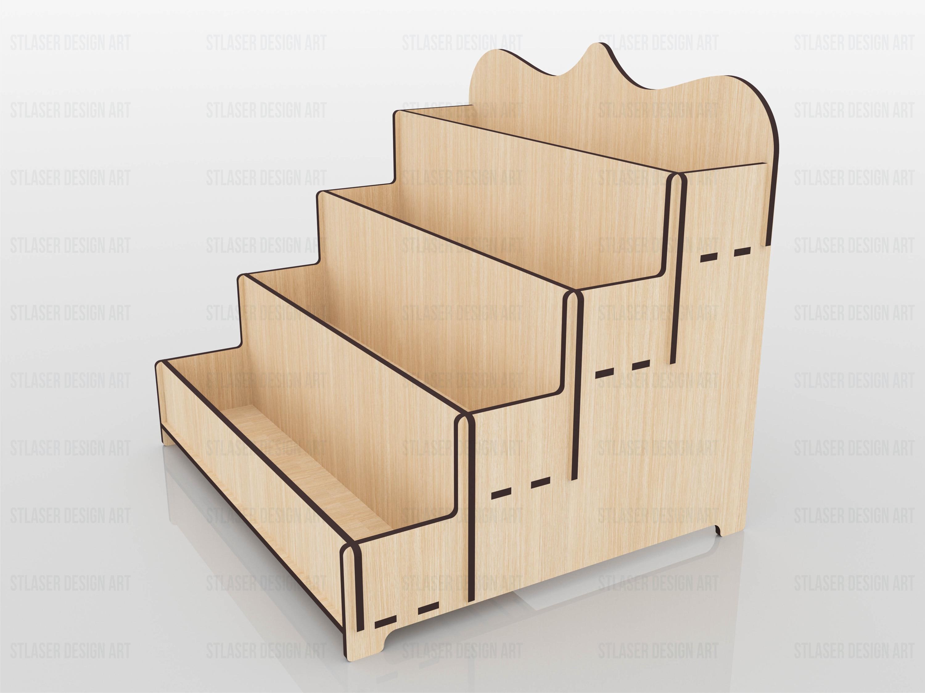 Display Stand Laser Cut Svg Files , 4 Shelf Display Stand Files, Vector ...