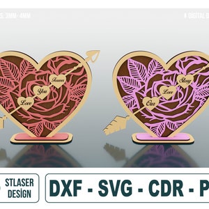 Decorative Heart Laser Cut Svg Files, Vector Files For Wood Laser Cutting