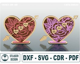 Decorative Heart Laser Cut Svg Files, Vector Files For Wood Laser Cutting