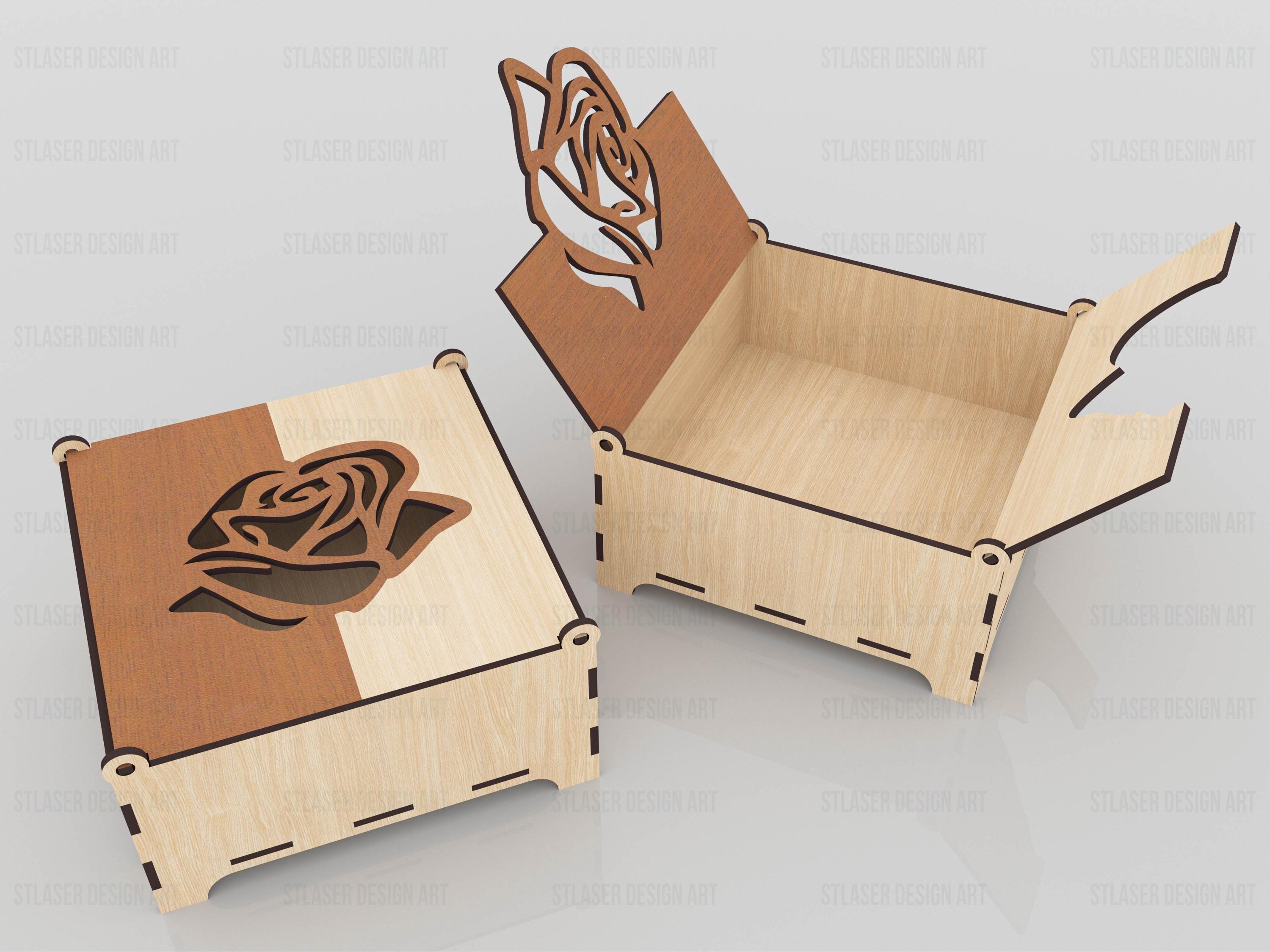 Laser Cut Decorative Box With Lid Svg Files, Vector Files for Wood ...