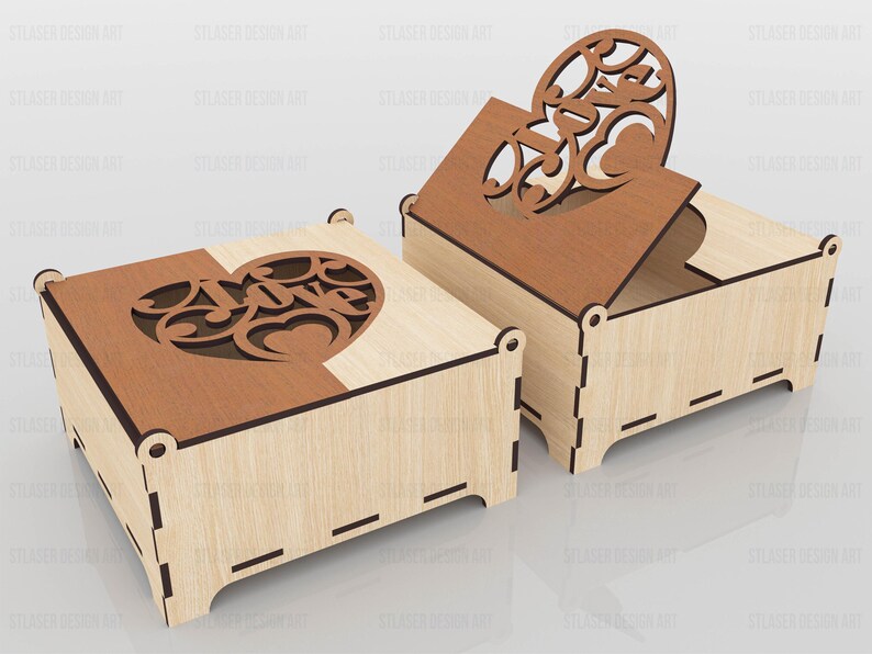 Laser Cut Decorative Box With Lid Svg Files, Vector Files for Wood ...