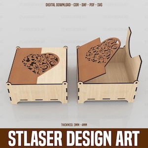 Laser Cut Decorative Box With Lid Svg Files, Vector Files For Wood Laser Cutting