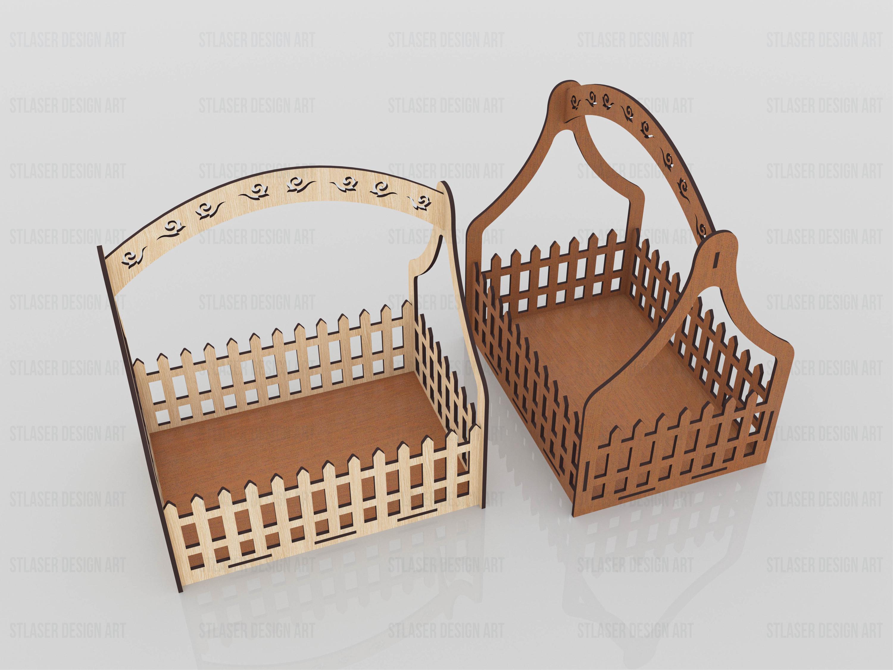 Laser Cut Decorative Basket Svg Files, Vector Files for Wood Laser ...