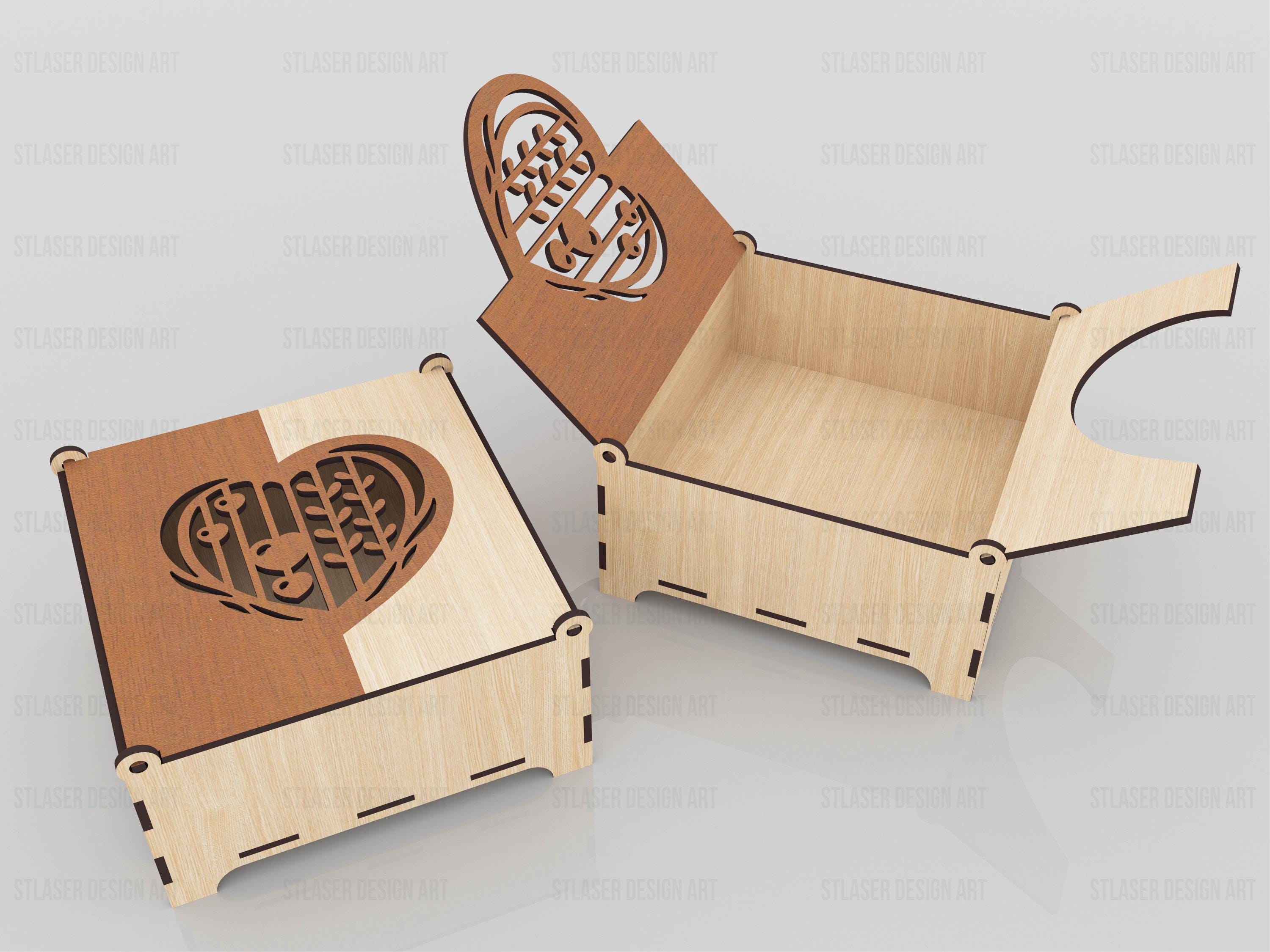 Laser Cut Decorative Box With Lid Svg Files, Vector Files for Wood ...