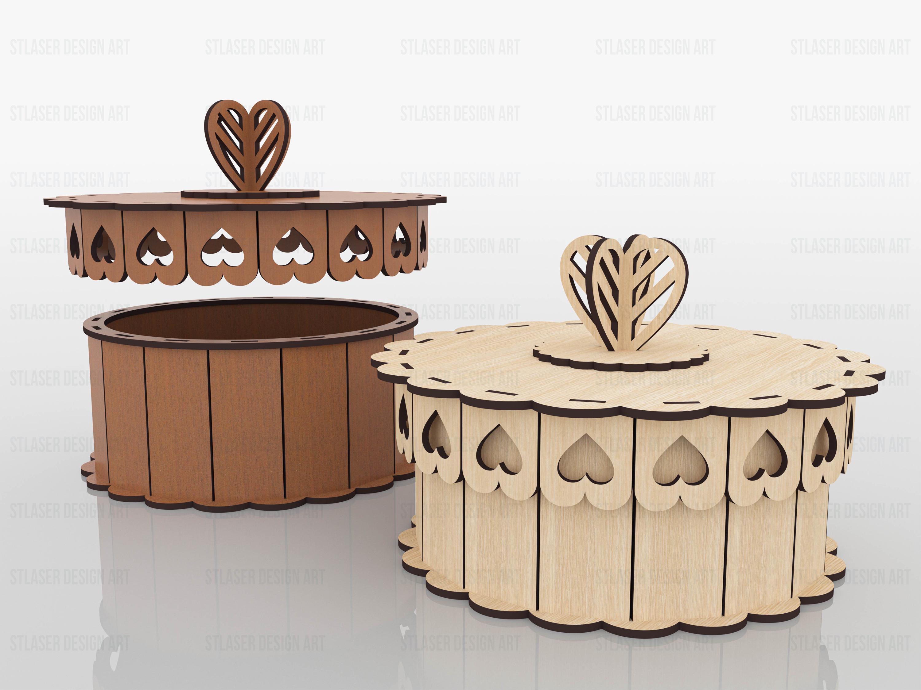 Decorative Round Gift Box Laser Cut Svg Files, Vector Files for Wood ...