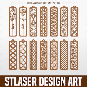 14 Bookmarks Laser Cut Svg Files, Vector Files For Wood Laser Cutting