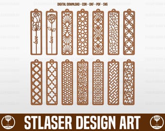 14 Bookmarks Laser Cut Svg Files, Vector Files For Wood Laser Cutting
