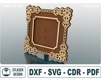 Decorative Photo Frame Laser Cut Svg Files, Vector Files For Wood Laser Cutting