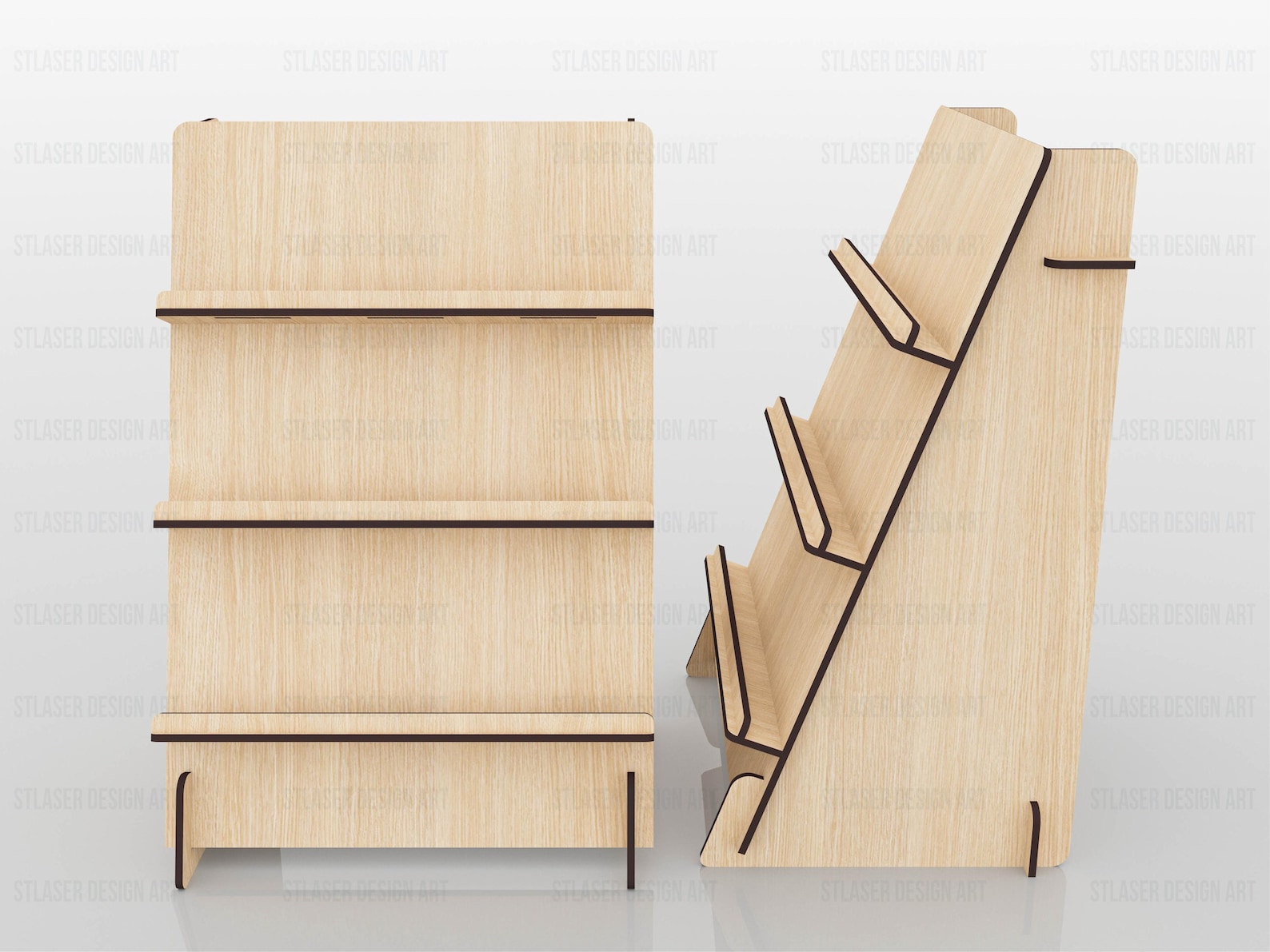Display Stand Laser Cut Svg Files , 3 Shelf Display Stand Files, Vector ...