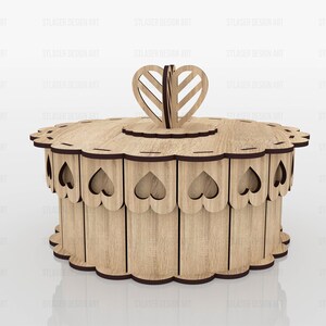 Decorative Round Gift Box Laser Cut Svg Files, Vector Files for Wood ...