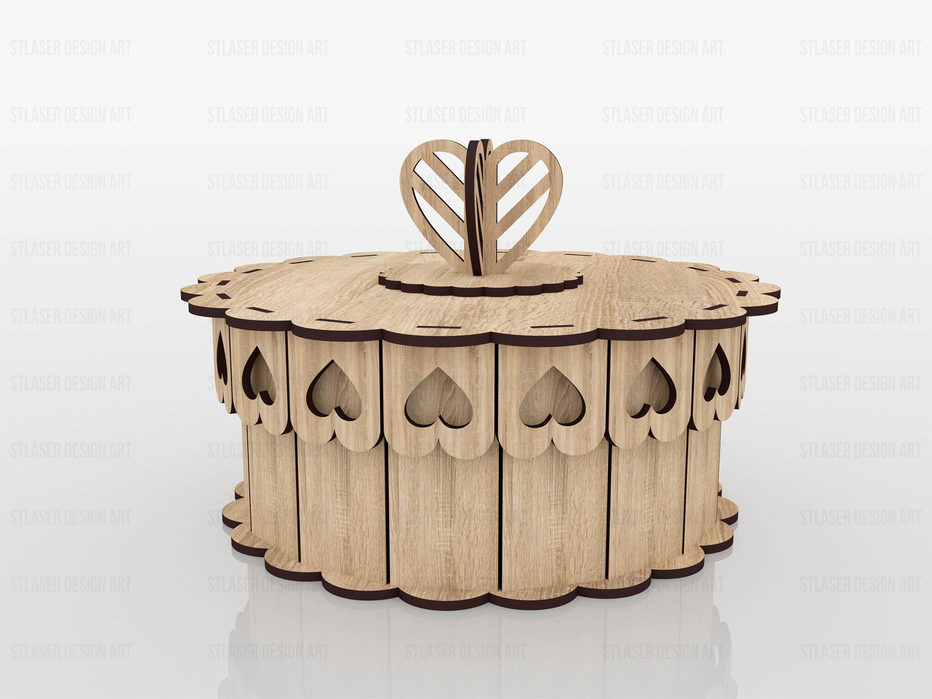 Decorative Round Gift Box Laser Cut Svg Files, Vector Files for Wood ...
