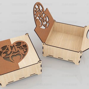 Laser Cut Decorative Box With Lid Svg Files, Vector Files for Wood ...