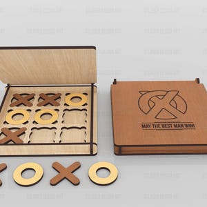 Laser Cut Tic Tac Toe Wooden Game Svg Files, Vector Files for Wood ...