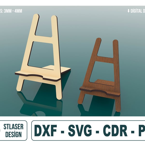 Laser Cut Easel Stant Svg Files, Vector Files For Wood Laser Cutting