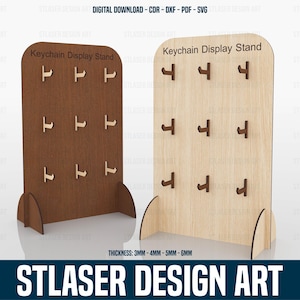 Lasergesneden sleutelhanger displaystandaard Svg-bestanden, vectorbestanden voor hout lasersnijden