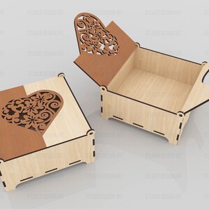 Laser Cut Decorative Box With Lid Svg Files, Vector Files for Wood ...