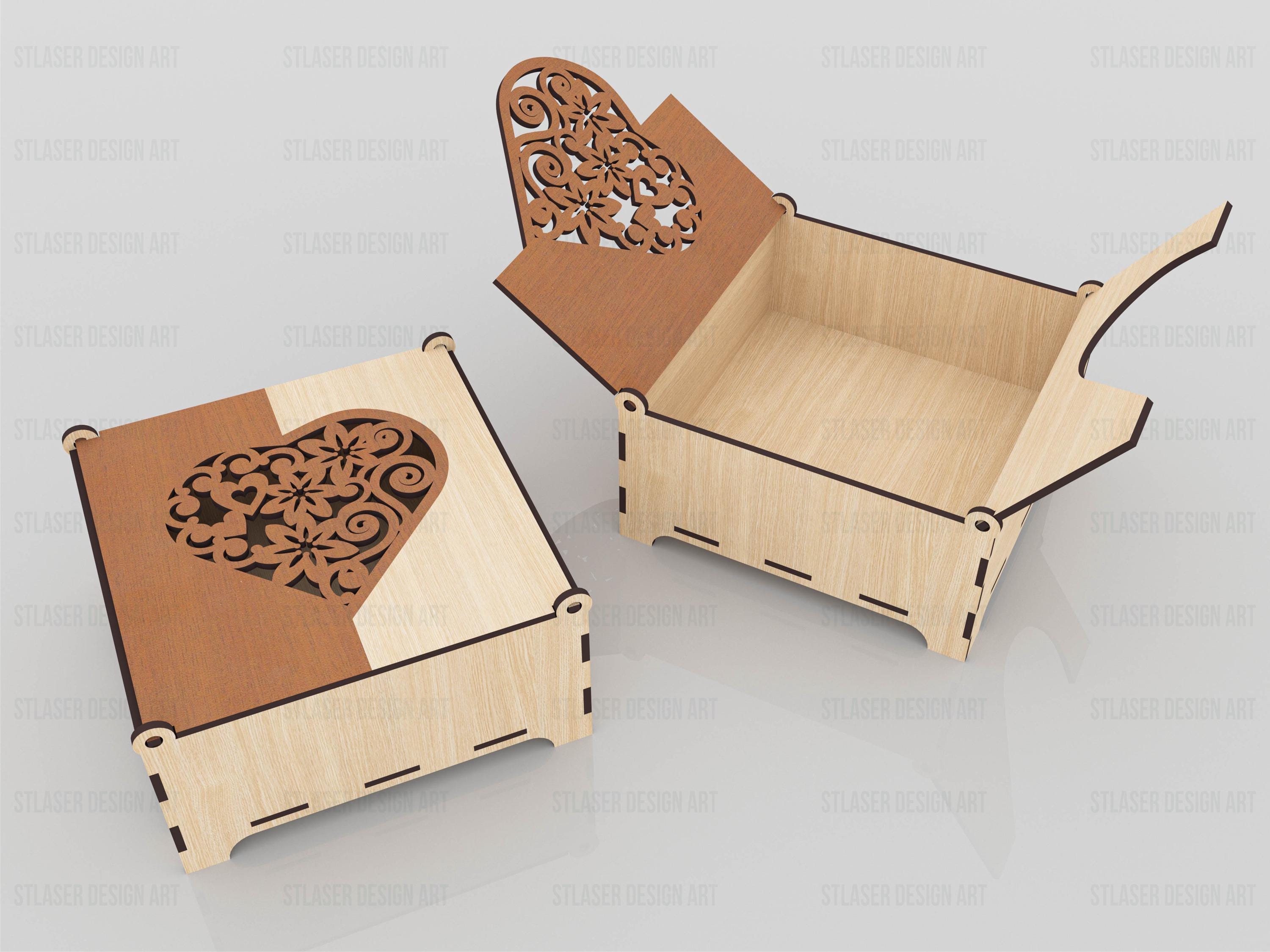 Laser Cut Decorative Box With Lid Svg Files, Vector Files for Wood ...