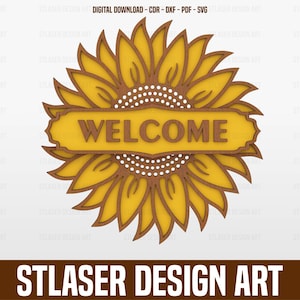 Welcome Sign, Door Hanger Laser Cut Svg Files, Vector Files For Wood Laser Cutting