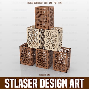 6 Different Laser Cut Holder Svg Files, Vector Files For Wood Laser Cutting